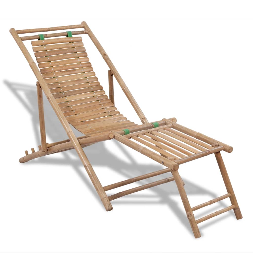 Solstol Med Fotstöd Bambu