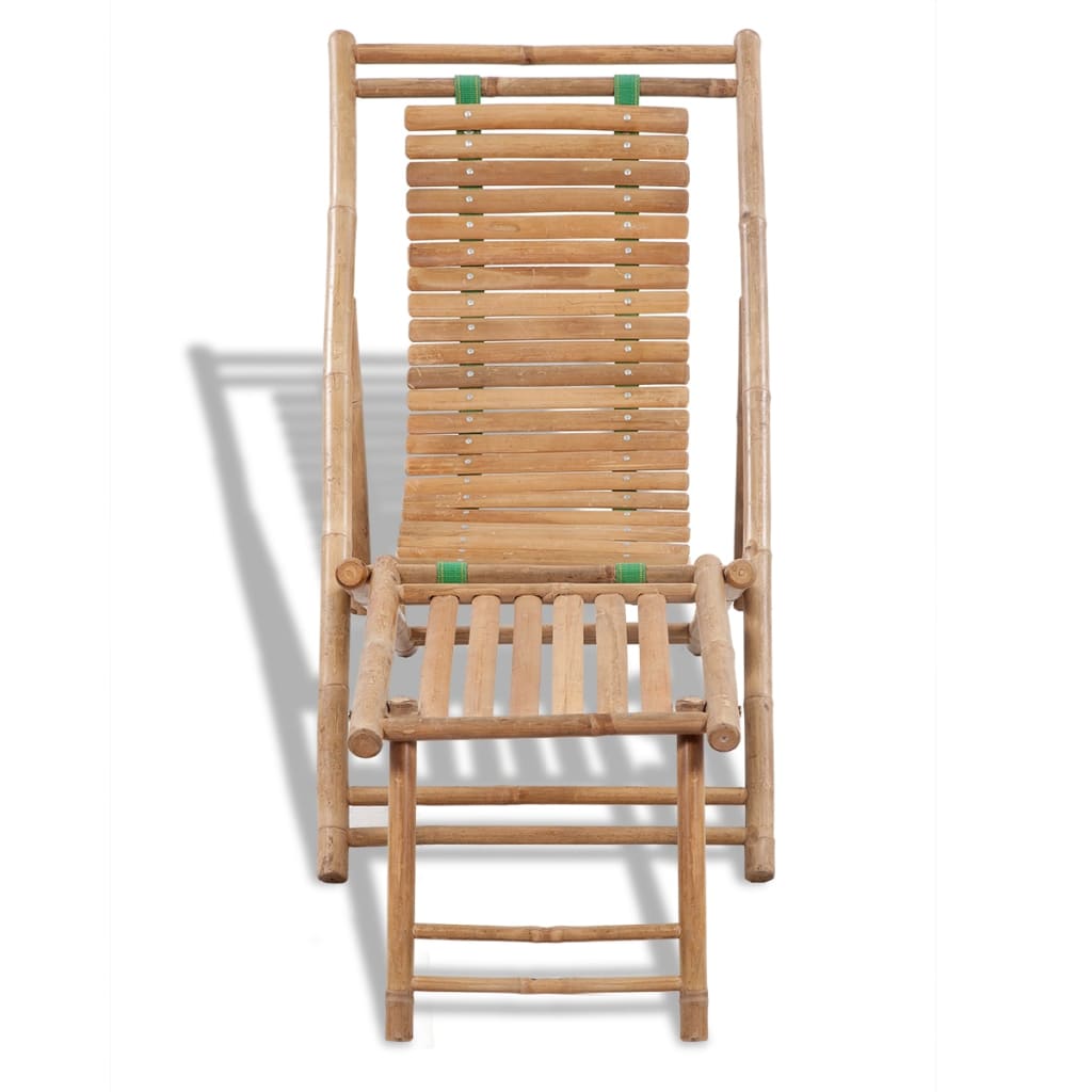 Solstol Med Fotstöd Bambu