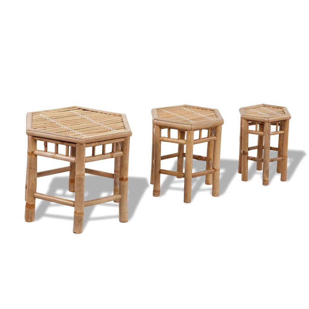 Trädgårdspallar 3 St Bambu