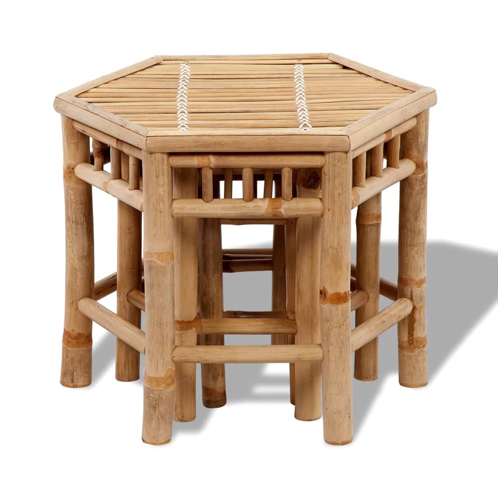 Trädgårdspallar 3 St Bambu
