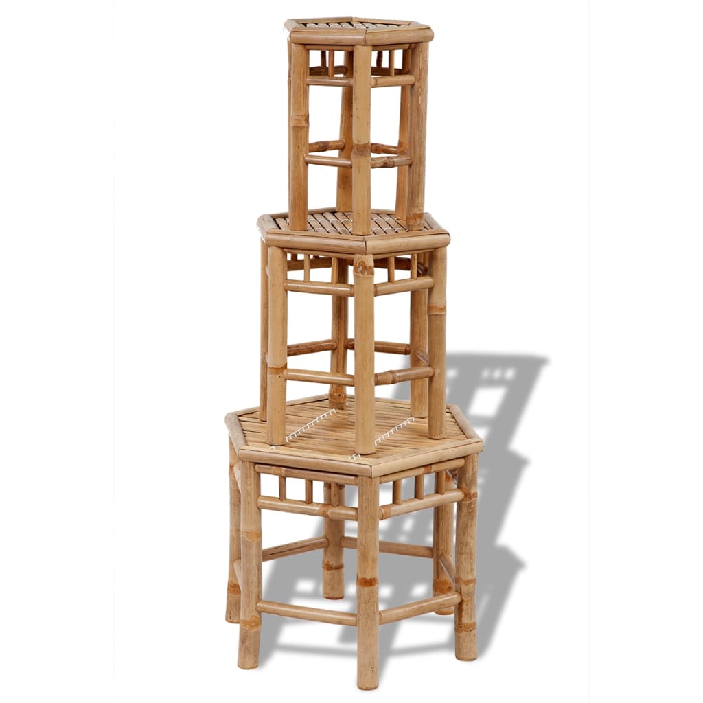 Trädgårdspallar 3 St Bambu