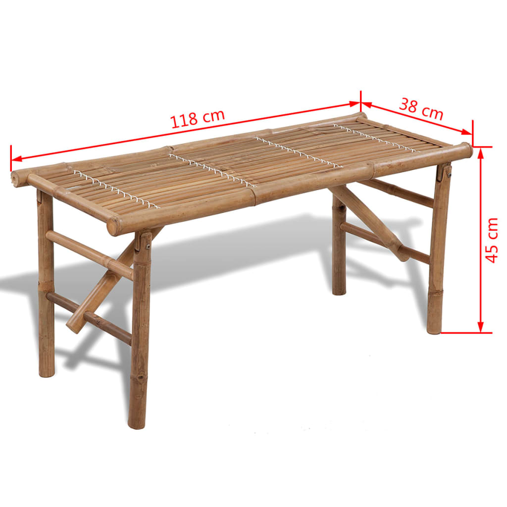Hopfällbar Trädgårdsbänk 118 Cm Bambu