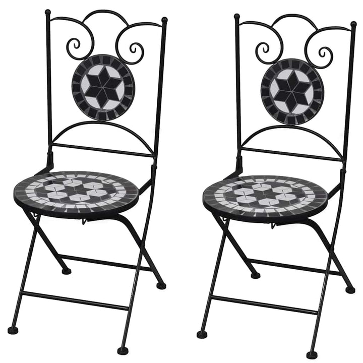 Hopfällbara Caféstolar 2 St Keramik Terrakotta Och Vit