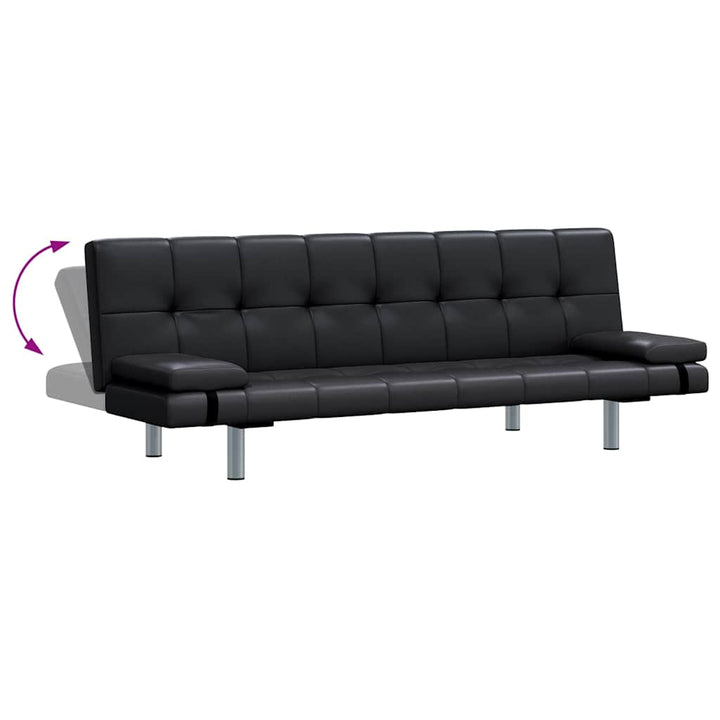 Bäddsoffa Med Två Kuddar Konstläder Justerbar