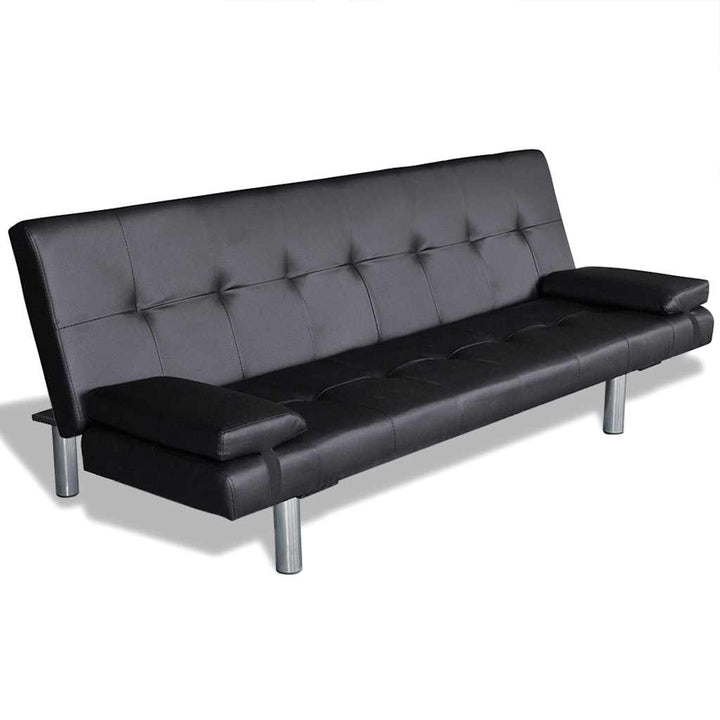 Bäddsoffa Med Två Kuddar Konstläder Justerbar