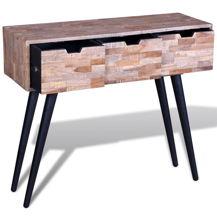 Konsolbord Med 3 Lådor Återvunnen Teak