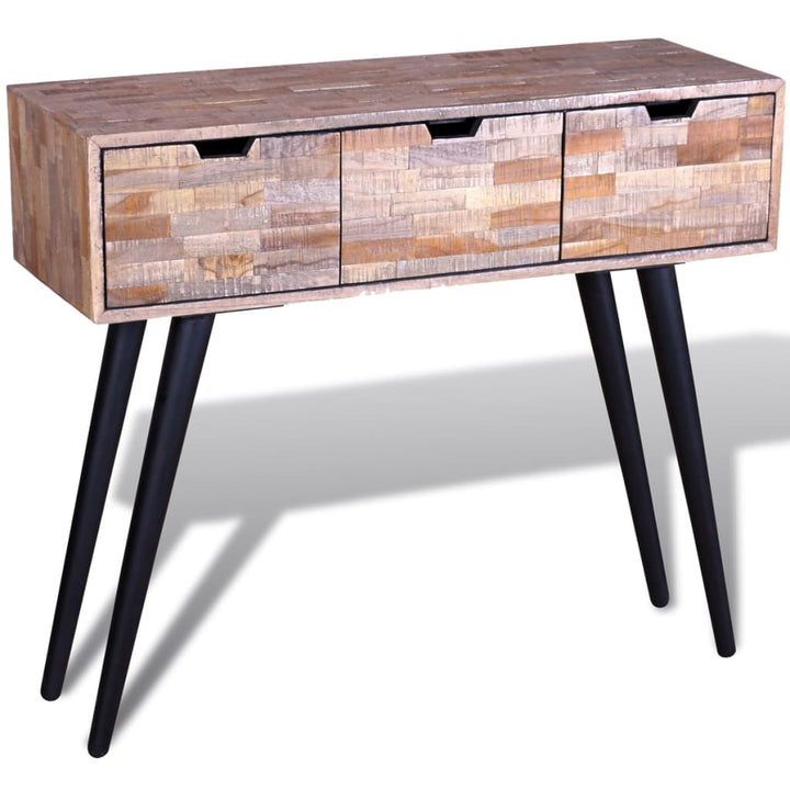 Konsolbord Med 3 Lådor Återvunnen Teak