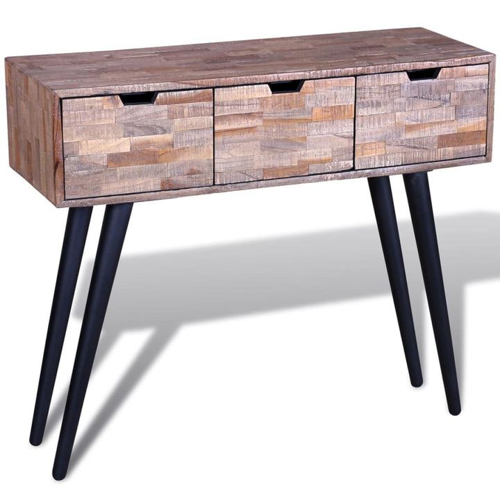 Konsolbord Med 3 Lådor Återvunnen Teak