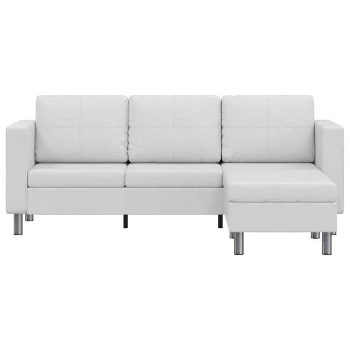 Divansoffa 3-Sits Konstläder Vit