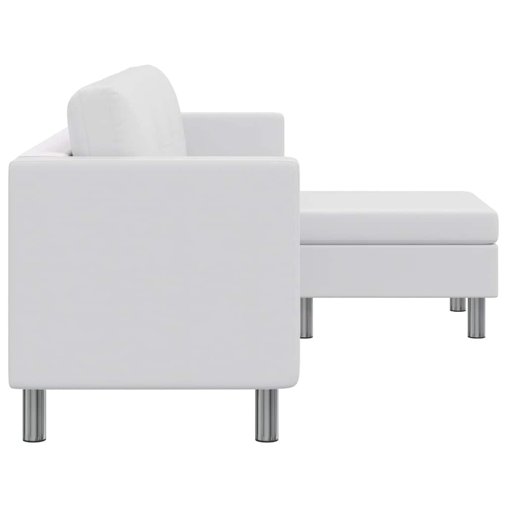 Divansoffa 3-Sits Konstläder Vit
