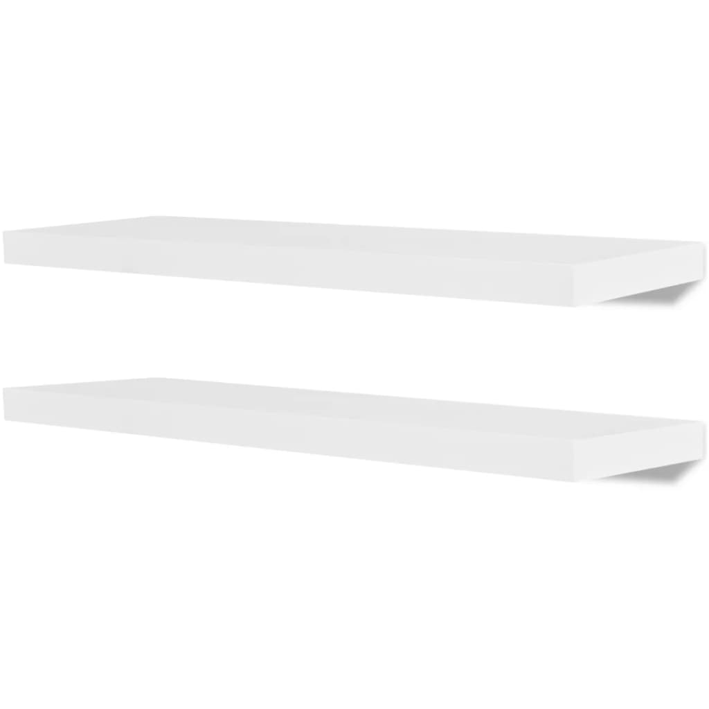 2 Flytande Vägghyllor I Mdf 80X20X3,8 Cm
