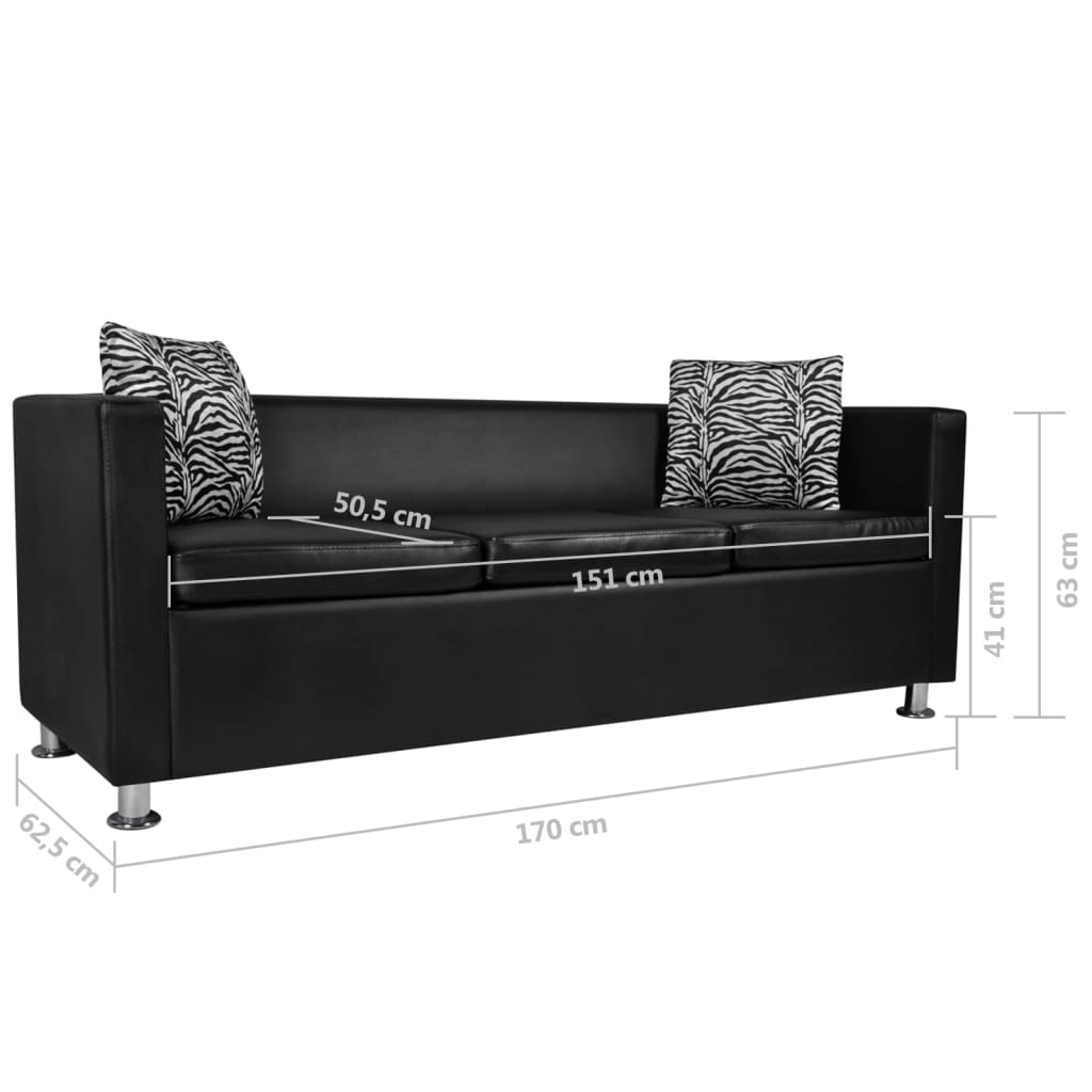 Soffa 3-Sits Konstläder