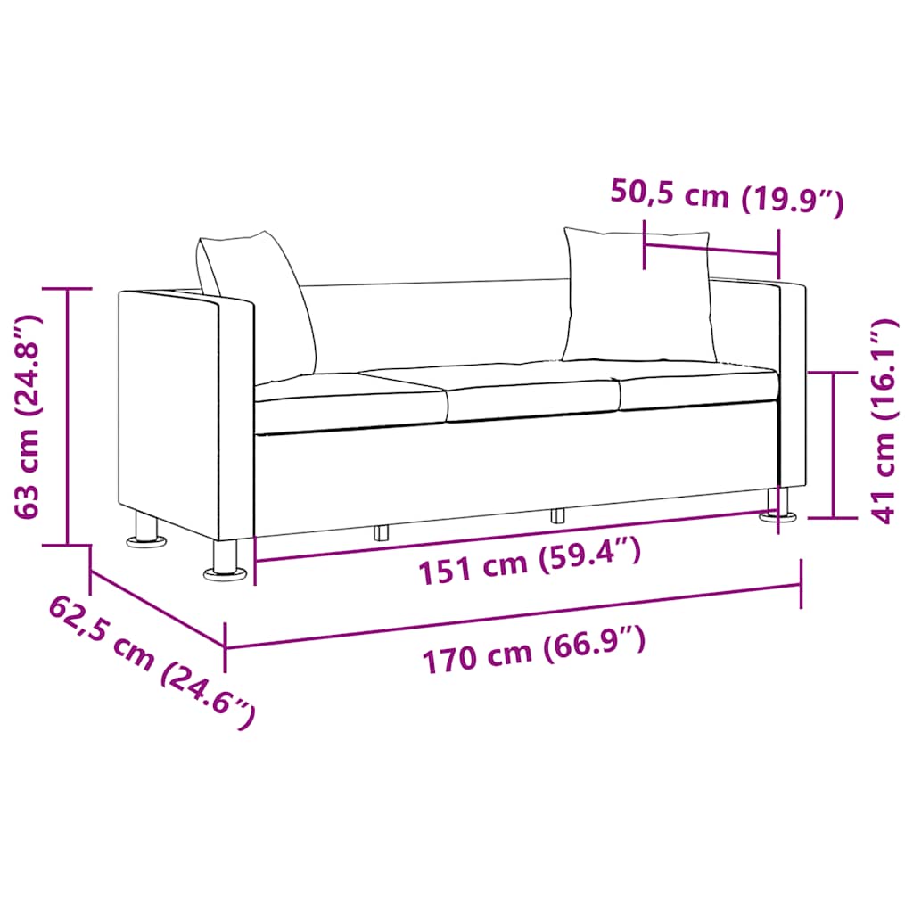 Soffa 3-Sits Konstläder