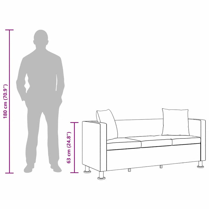 Soffa 3-Sits Konstläder