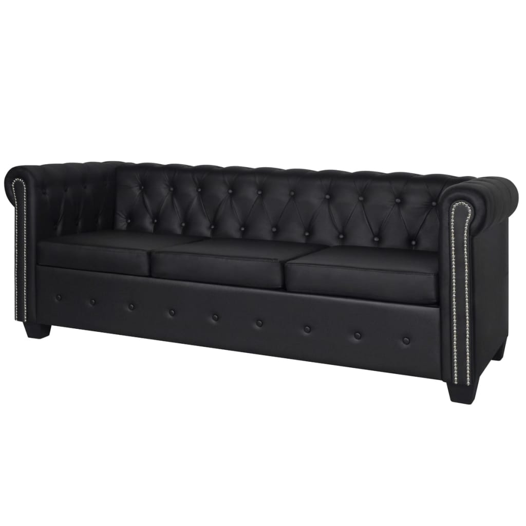 Chesterfield 3-Sits Konstläder