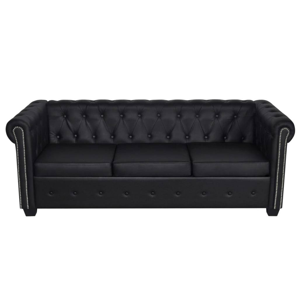 Chesterfield 3-Sits Konstläder
