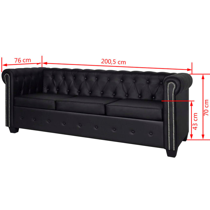 Chesterfield 3-Sits Konstläder