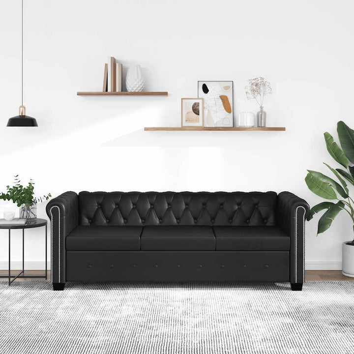 Chesterfield 3-Sits Konstläder