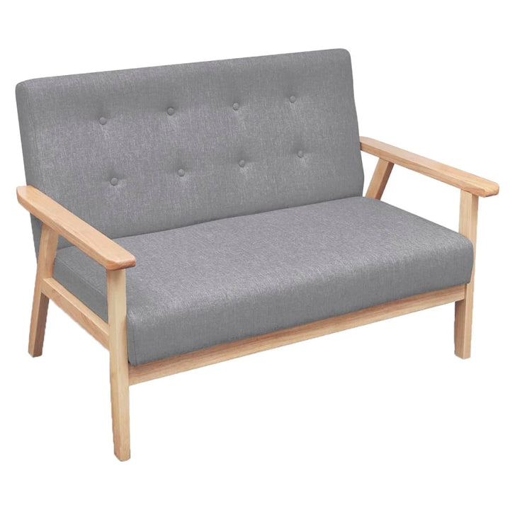 Soffgrupp 2 Delar Tyg Ljusgrå