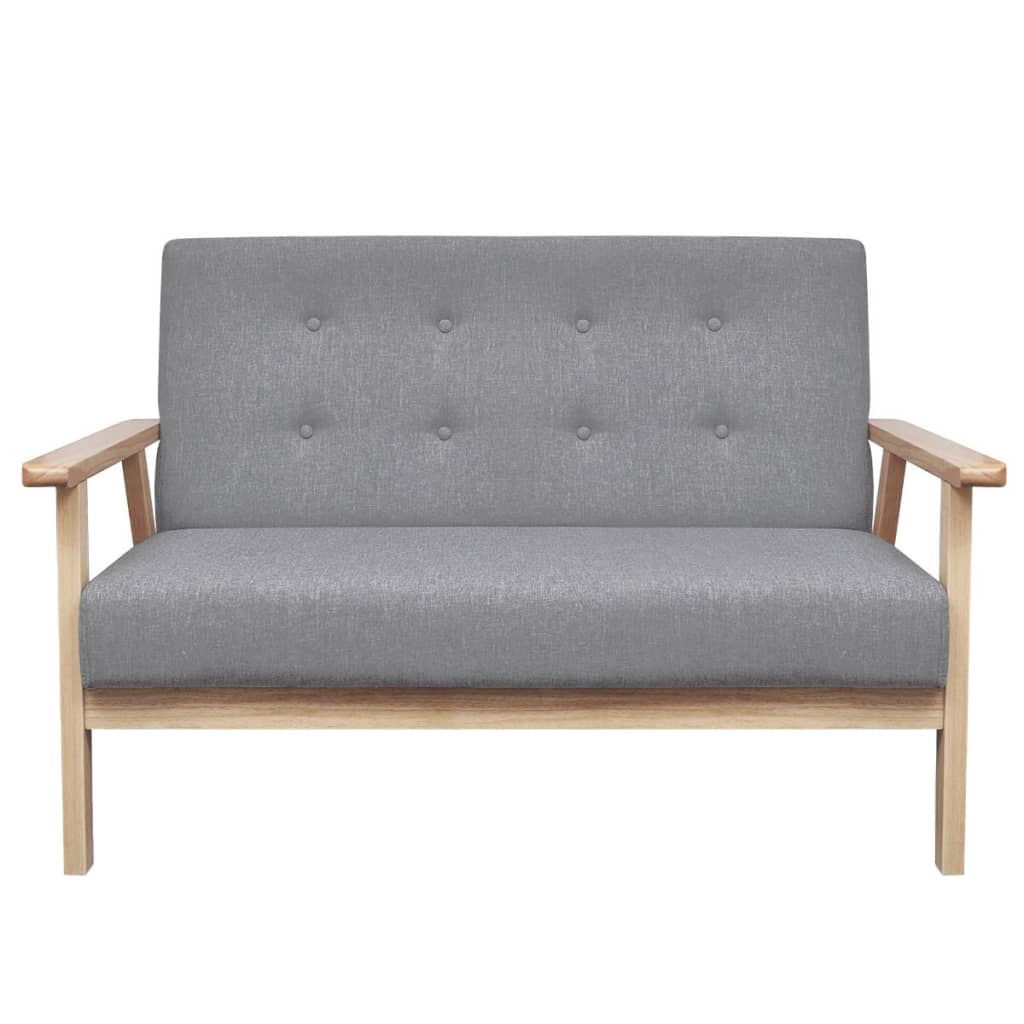 Soffgrupp 2 Delar Tyg Ljusgrå