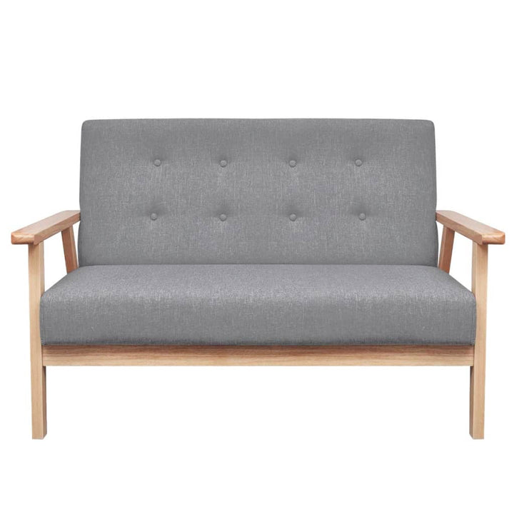 Soffgrupp 2 Delar Tyg Ljusgrå