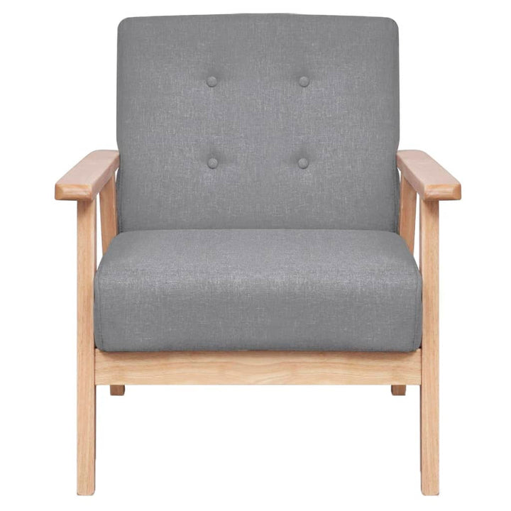 Soffgrupp 2 Delar Tyg Ljusgrå