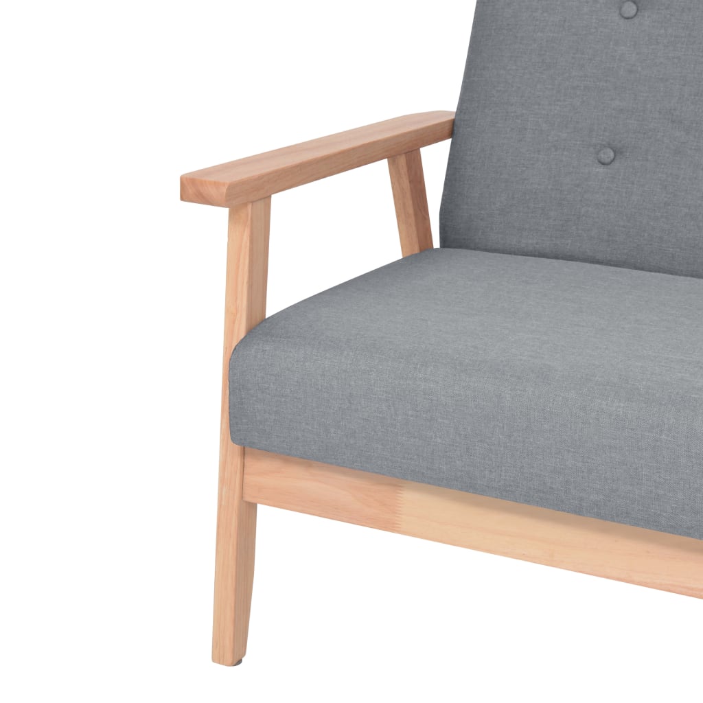 Soffgrupp 2 Delar Tyg Ljusgrå
