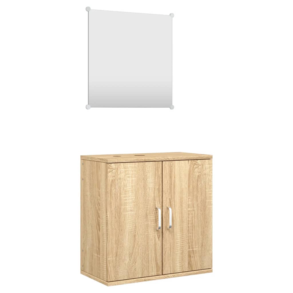 Badrumsmöbler Set 2 Delar Konstruerat Trä