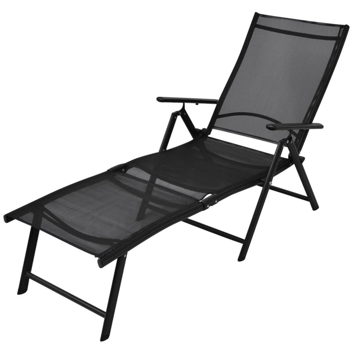 Hopfällbar Solsäng Aluminium Svart