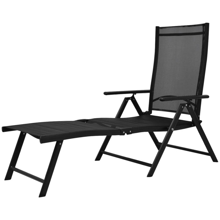 Hopfällbar Solsäng Aluminium Svart