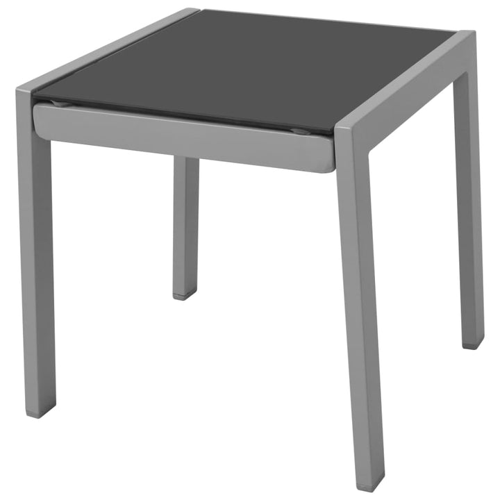 Solsängar Med Bord Aluminium Svart