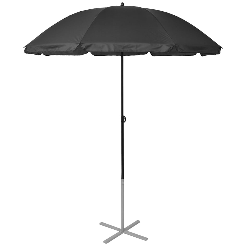 Solsängar Med Parasoll Aluminium Svart
