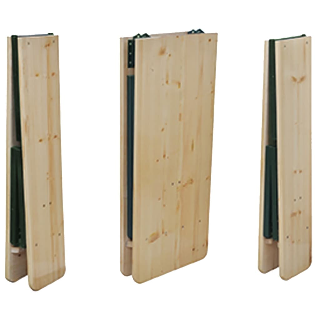 Hopfällbart Ölbord Med 2 Bänkar 220 Cm Granträ