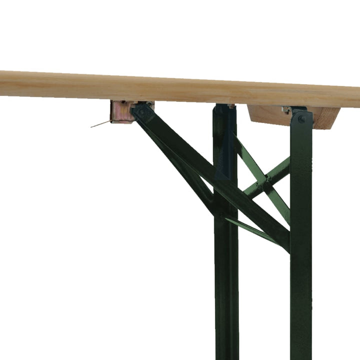 Hopfällbart Ölbord Med 2 Bänkar 220 Cm Granträ