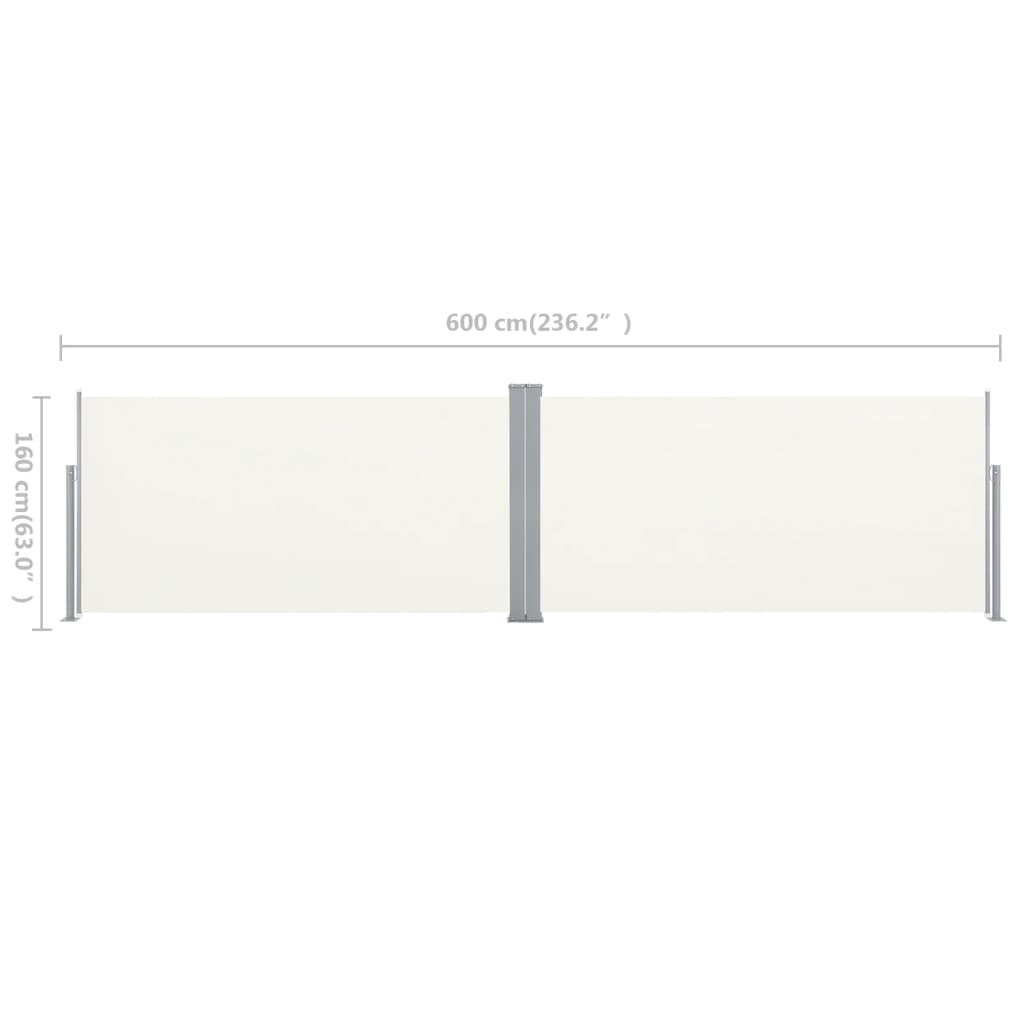 Infällbar Skärm 160X600 Cm Gräddvit