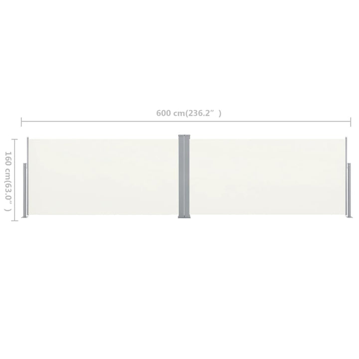 Infällbar Skärm 160X600 Cm Gräddvit