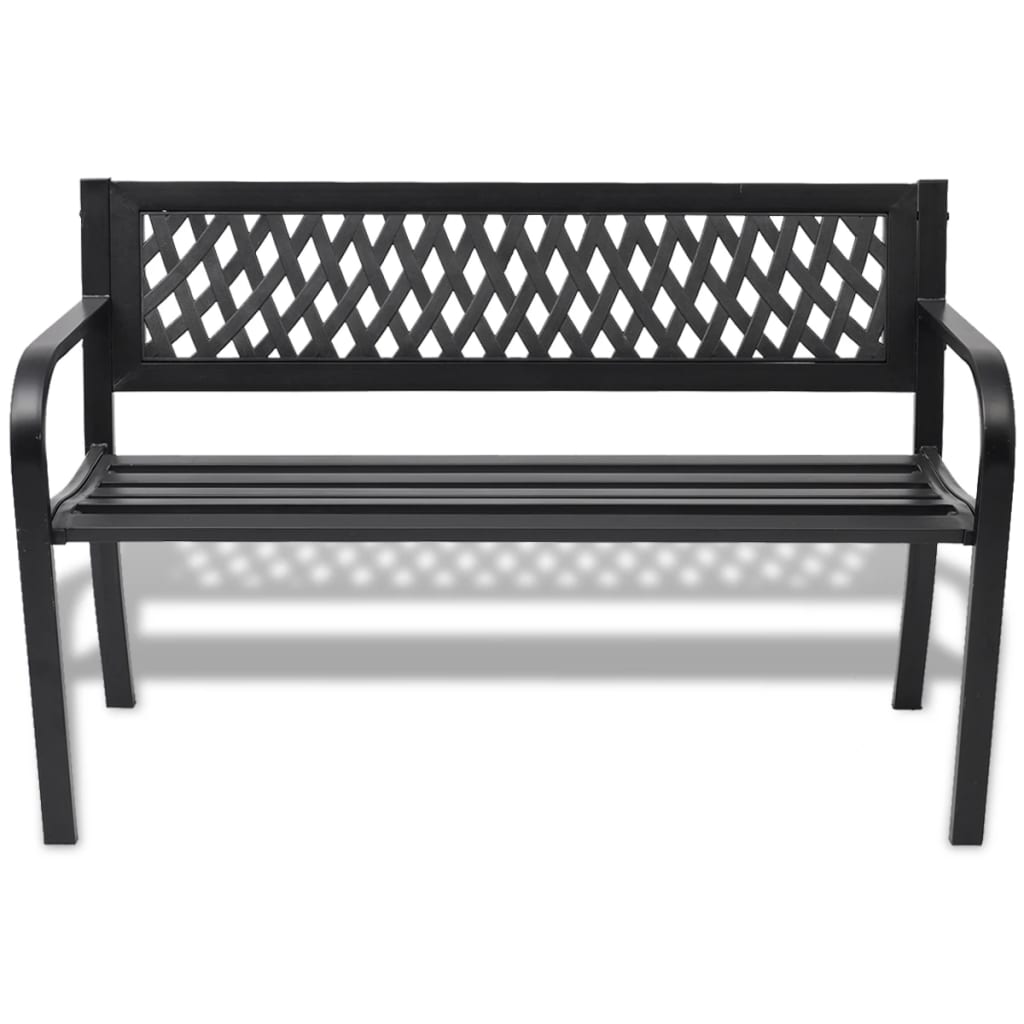 Trädgårdsbänk 118 Cm Stål Svart