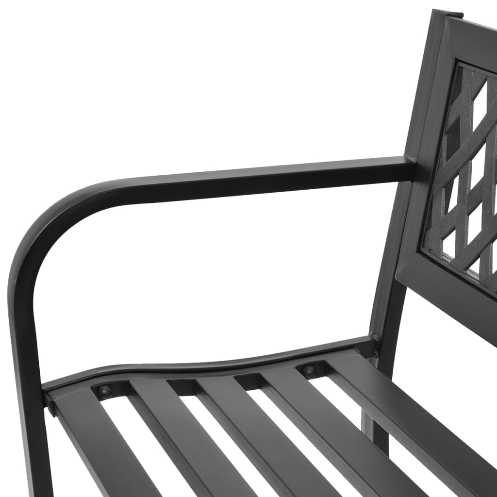 Trädgårdsbänk 118 Cm Stål Svart