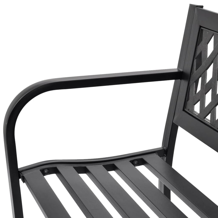 Trädgårdsbänk 118 Cm Stål Svart