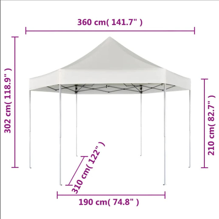 Pop-Up Hopfällbart Partytält Sexkantigt 3,6X3,1 M