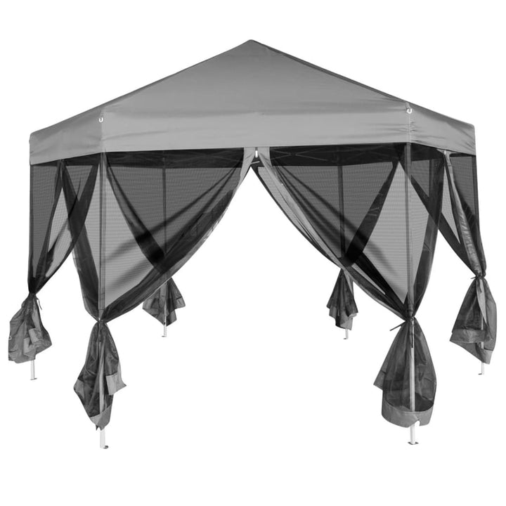 Pop-Up Partytält Med 6 Sidoväggar Sexkantigt 3,6X3,1 M