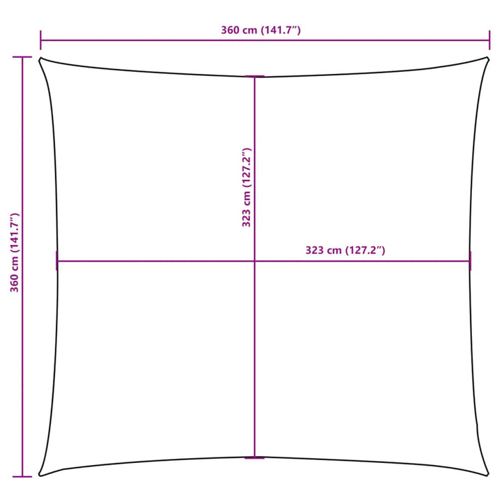 Solsegel Oxfordtyg Kvadratiskt 3,6X3,6 M Terrakotta