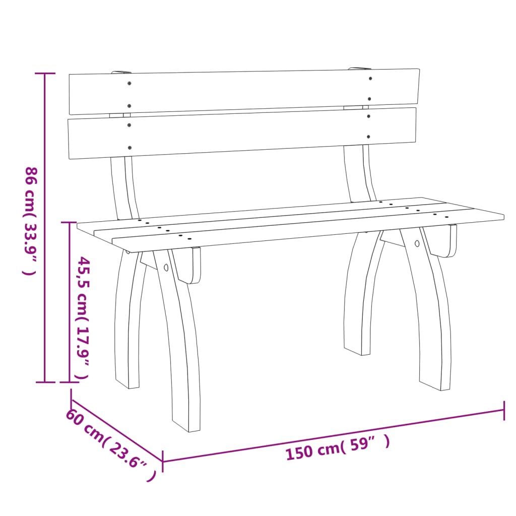 Trädgårdsbänk 150 Cm Impregnerad Furu