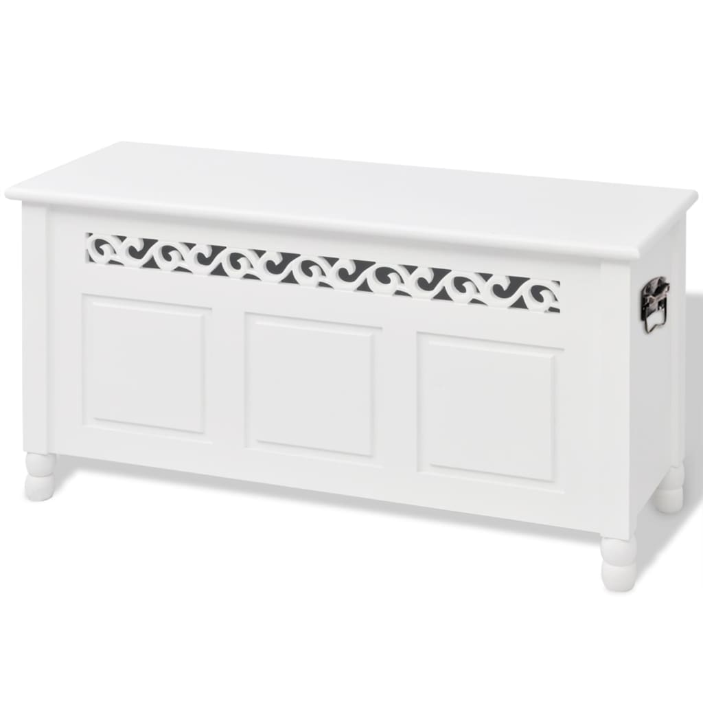 Förvaringsbänk Barockstil Mdf Vit
