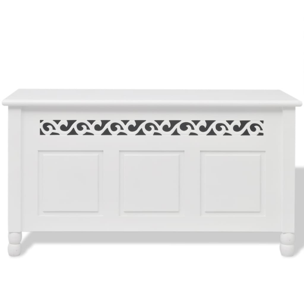 Förvaringsbänk Barockstil Mdf Vit