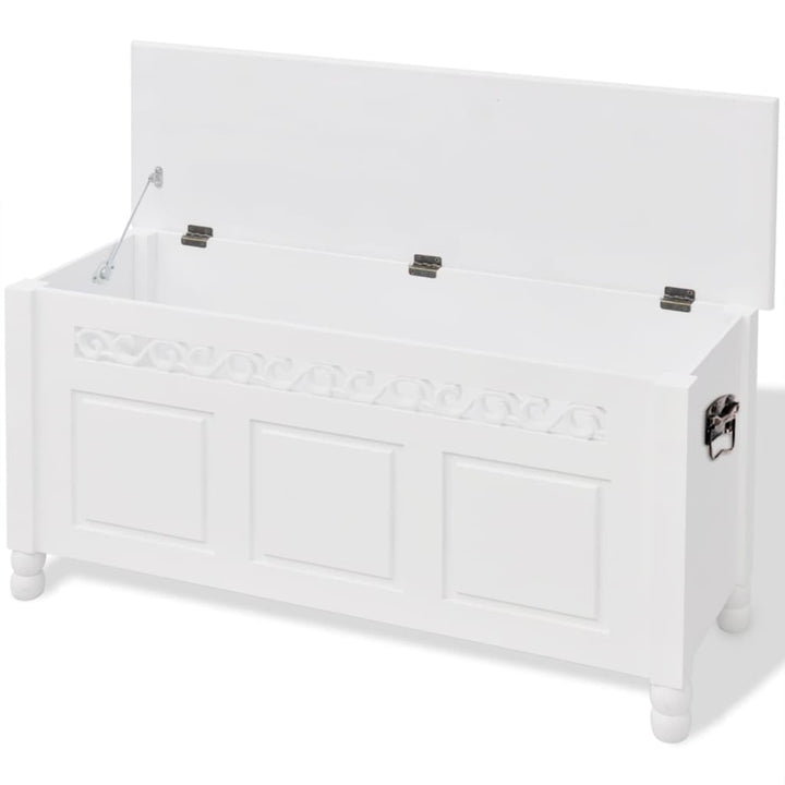 Förvaringsbänk Barockstil Mdf Vit