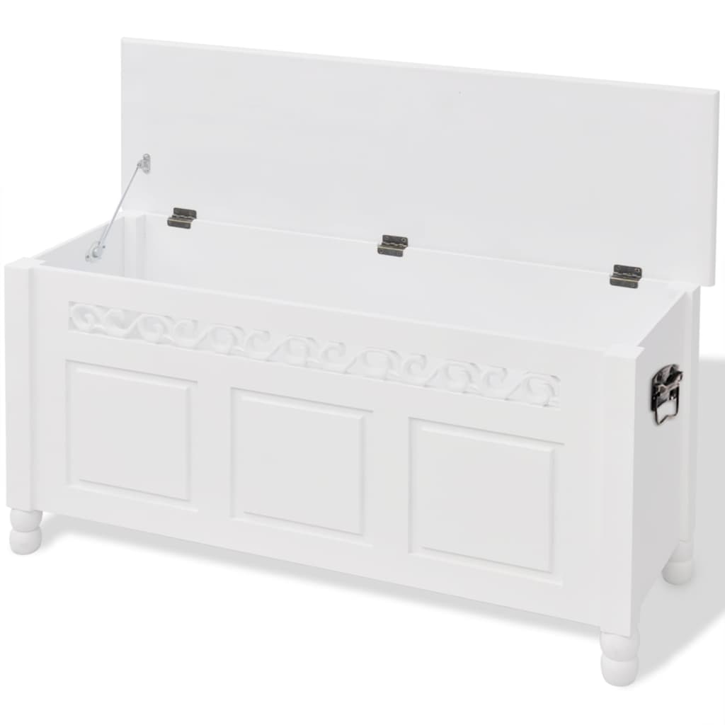 Förvaringsbänk Barockstil Mdf Vit