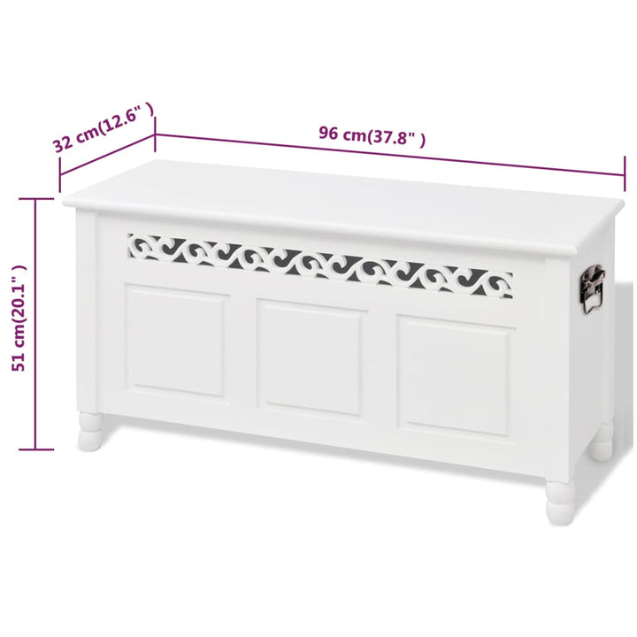 Förvaringsbänk Barockstil Mdf Vit