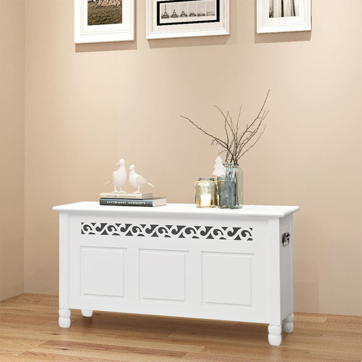 Förvaringsbänk Barockstil Mdf Vit
