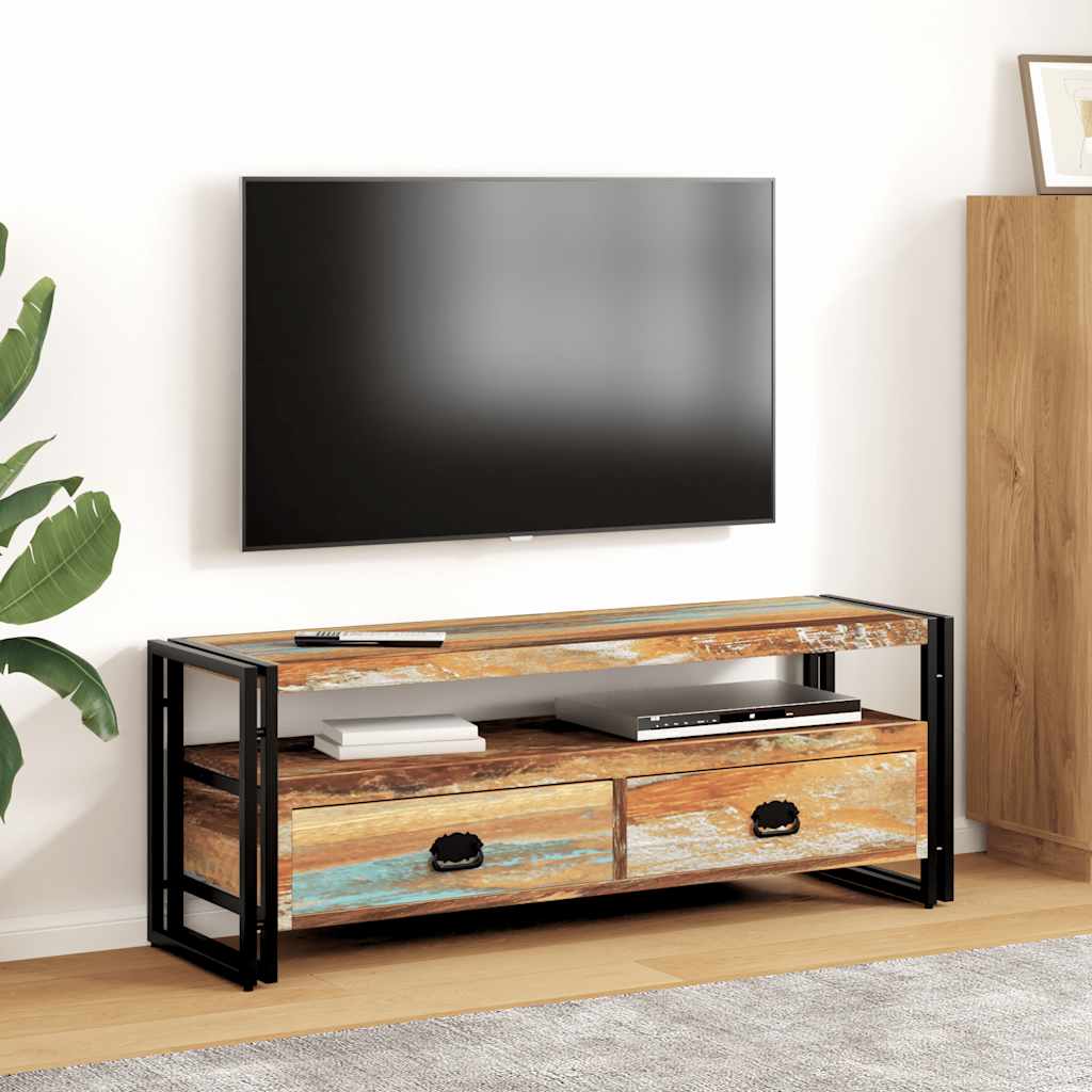 Tv-Bänk 120X35X45 Cm Massivt Trä Med Honungsfinish